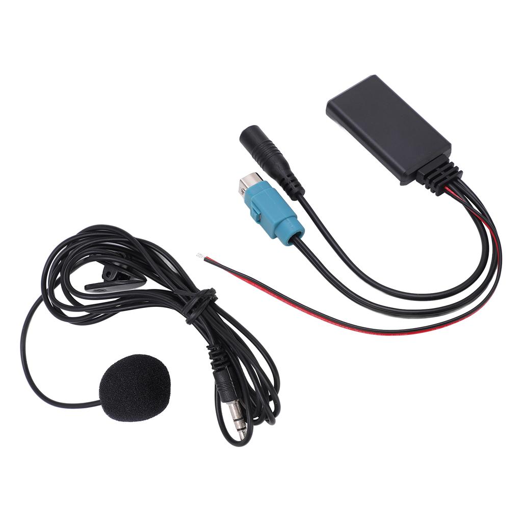 Bluetooth AUX IN Cable Adapter Stereo Full Speed with Removable Microphone Replacement for Alpine 2009‑up
