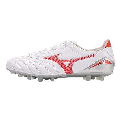 Morelia Neo Punta Rotonda Allacciatura AG Erba Artificiale Pelle Sintetica Canguro Scarpe da Calcio Unisex Scarpe da Calcio Bianche P1GA243560