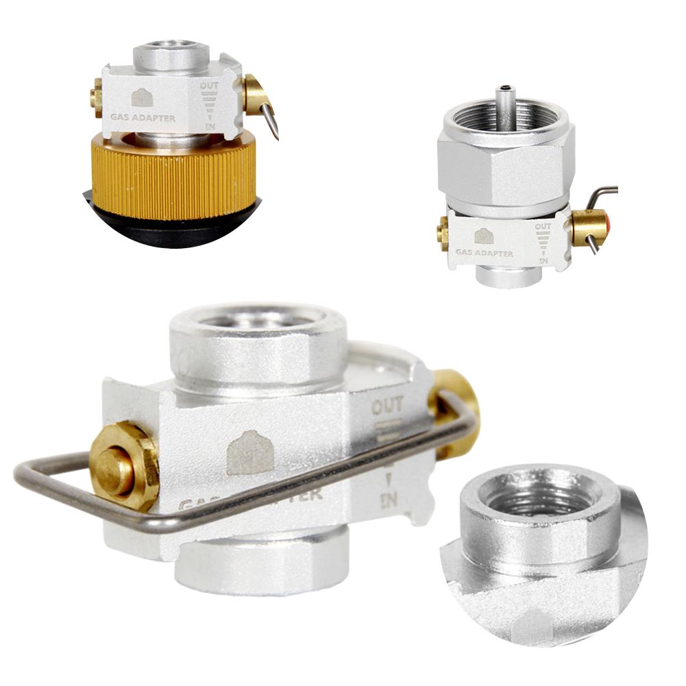 Gas Saver Plus Gas Burner Adapter Camping Gas Adaptor Valve Aluminum Alloy Convertor Shifter Refill Flat Tank Conversion Adapter