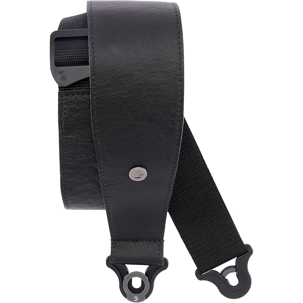 D Addario Comfort Leather Auto Lock Guitar Strap Black Strap Lock Structure 30BAL00