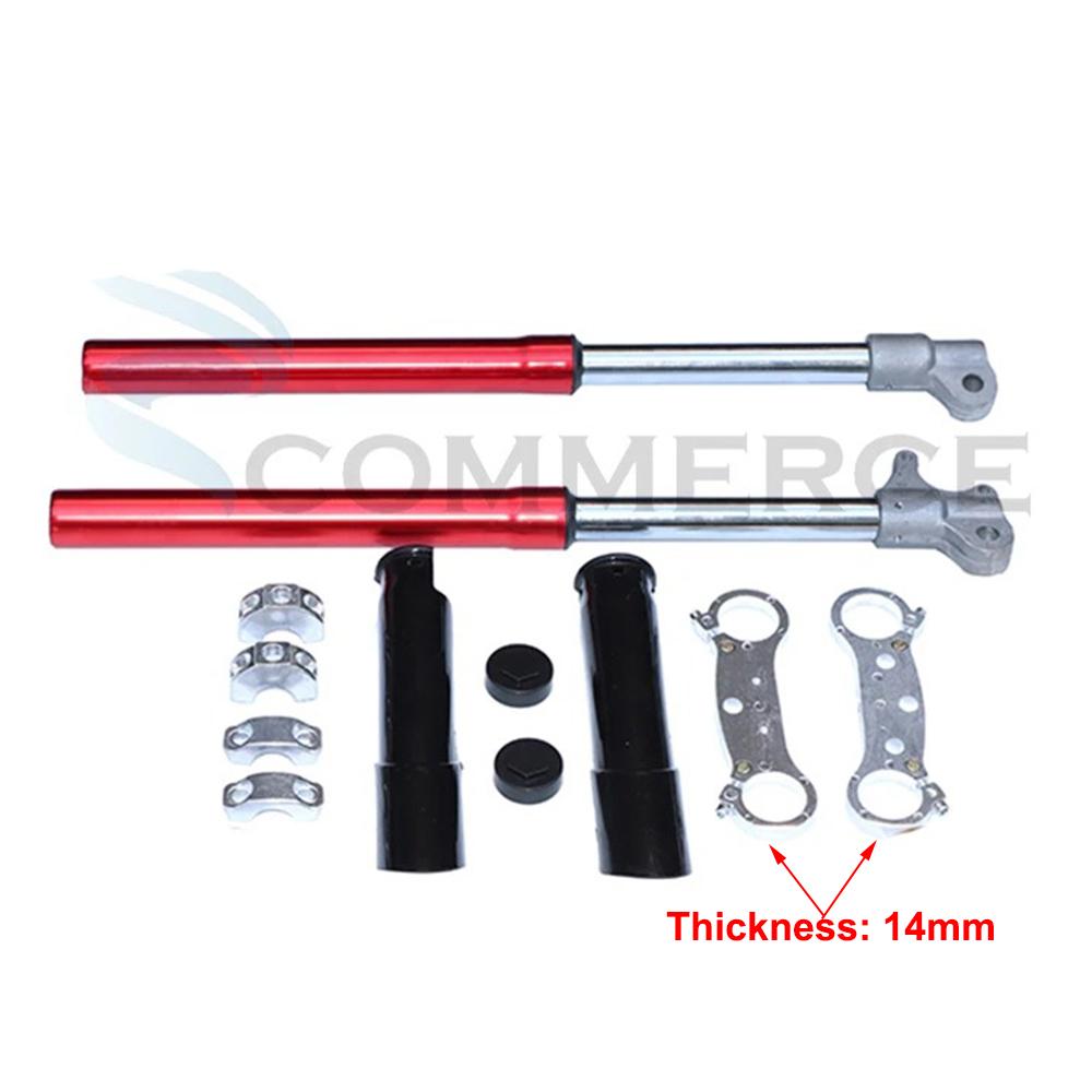 

540mm Front Fork Shocker Absorber Upper Lower Connecting Plate Kit For 49cc 2 Stroke Pocket Bike Mini Moto Moped Motocross Parts Red Set A
