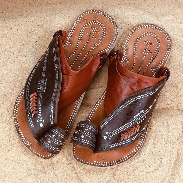 Factory Direct Sales Flat Bottom Lace Bottom Sewing Line Casual Versatile Boys Slippers Sandals Single Shoes