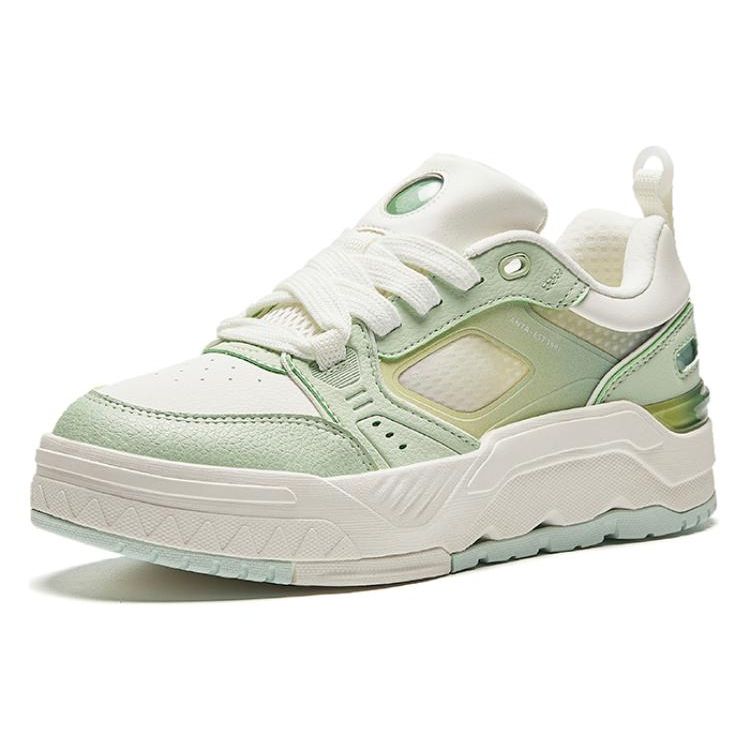 Anta Non-Slip Shock Absorbing Durable Low-Top Sneakers Women Sneakers White Green 922428002-5