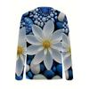 Women's Floral Print Long Sleeve T-Shirt Regular Fit Round Neck Tee for Spring Machine Washable All-Season Top