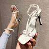 Fashion New Gladiator Sandals High Heels Women Fall Best Street Look Females Square Head Open Toe Clip-On Strappy Shoes