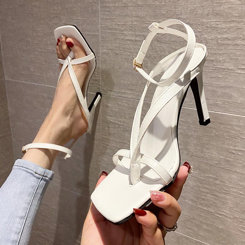 Fashion New Gladiator Sandals High Heels Women Fall Best Street Look Females Square Head Open Toe Clip-On Strappy Shoes
