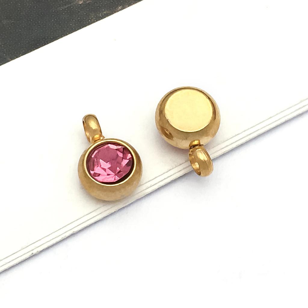 DIY alloy jewelry accessories inlaid with colored diamonds, twelve-star birthstone, birthstone, zodiac stone necklace, bracelet, small pendant.