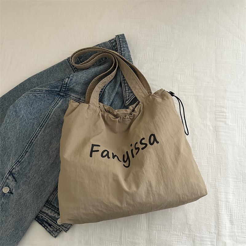 Large Streetwear Summer Canvas Tote Wrinkle Design With Graphic For Teens