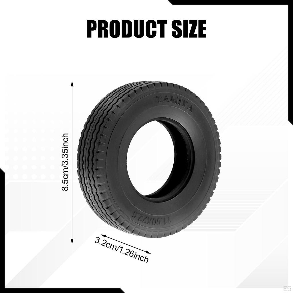Hardened Rubber Wheel Tire High Grip Replacement Repair Parts for 1/14 Scale RC Vehicle