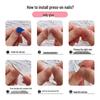 3D Carved Almond Wearable Nails - Handmade Exquisite Summer Nail Art