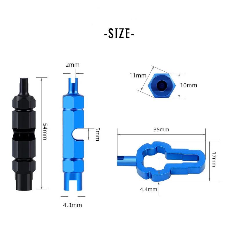 Bicycle Valve Repair Tools Multifunctional Road MTB Bike Nozzles Tube Core Wrench Tire Removal Tool for Schrader/Presta Valve