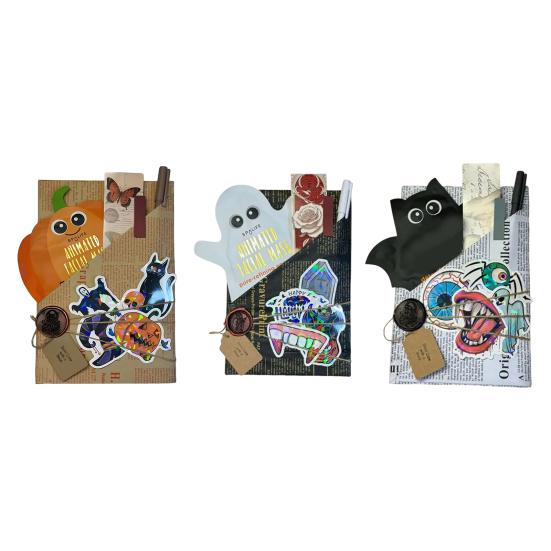 Halloween Blind Date Book Package Mysteriously Wrapped Gothic Horror Spooky Themed Packaging Paper And Sticker Kit for Book Lovers