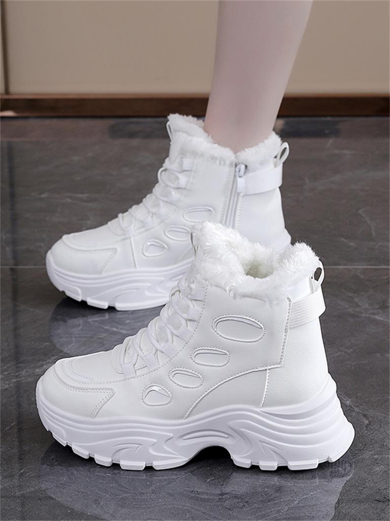 TUINANLE Winter Women's Plush Cotton Thick-Soled Dad Shoes - Warm & Sporty Super Plush Sneakers Ladies