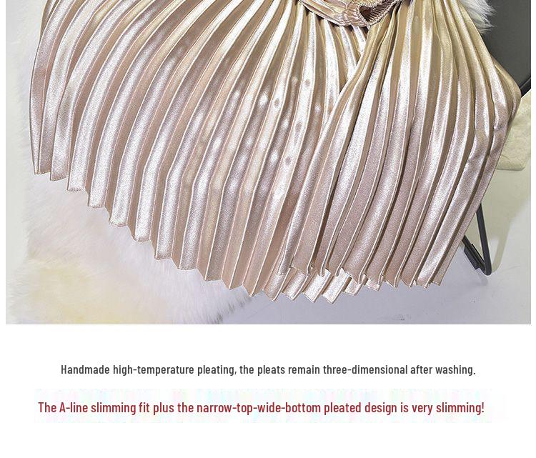 Dámská midi sukně z šifonu s vysokým pasem a plisováním - Červená áčková na léto