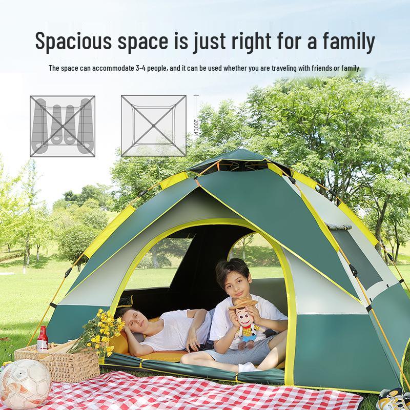 Outdoor Camping Tent: Quick-Open, Sun-Protected, Automatic Tent for 2-4 People