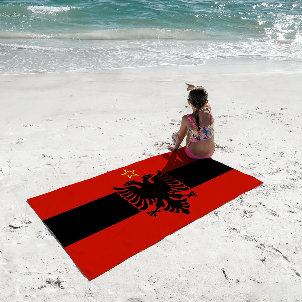 Albania Nation Towel Shower Sauna Travel Spa Quick Dry Gym Accessories Soft Large Beach Towels
