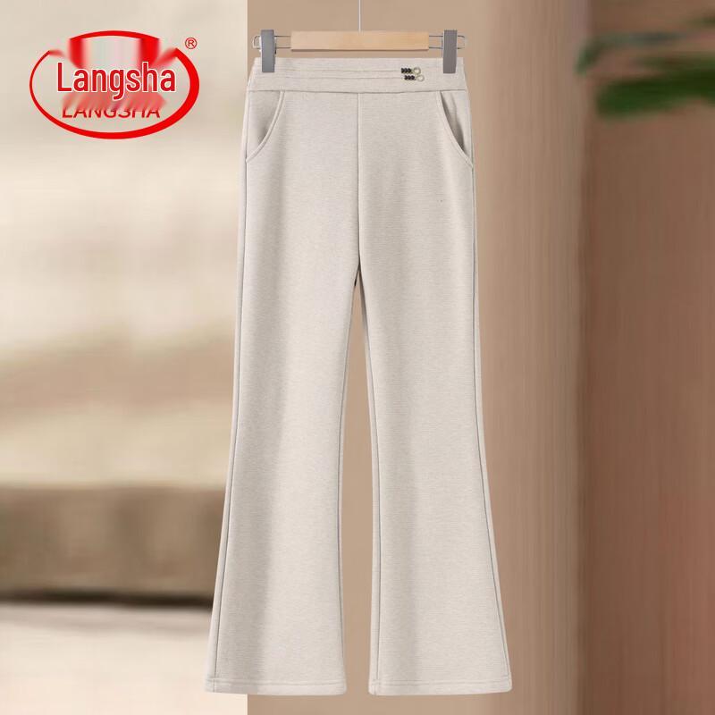 LangSha Women s Mid-Rise Micro Flare Trousers 5XL