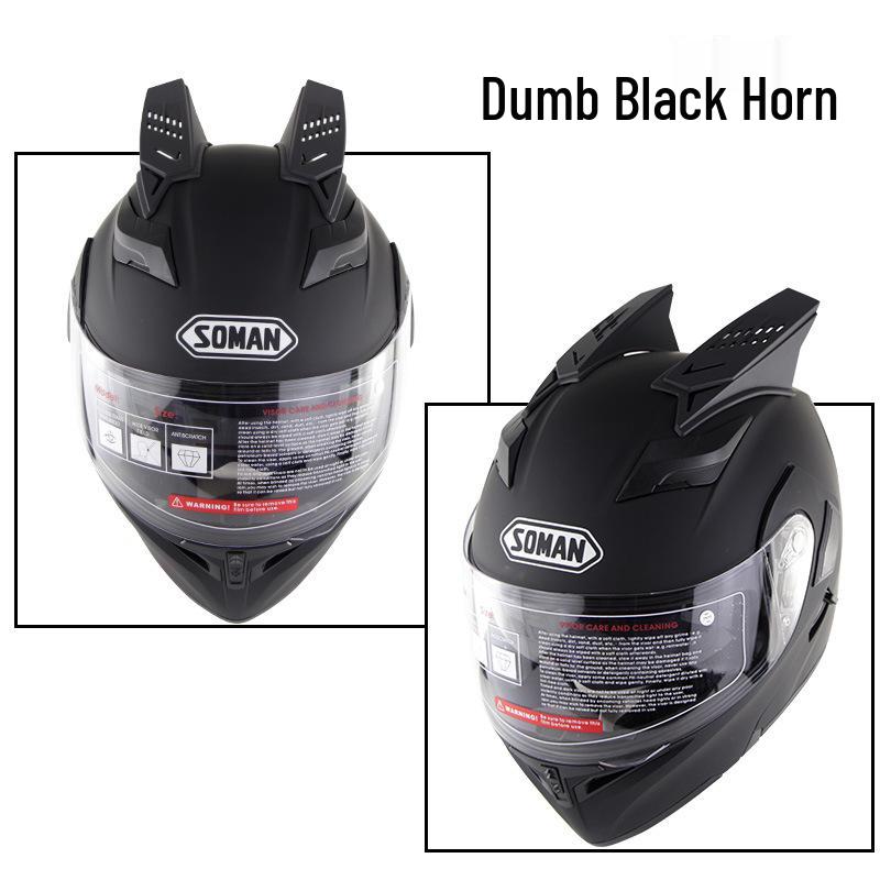 Unique Bull Horns Full-Face Motorcycle Racing Helmet - Fashionable and Personalized