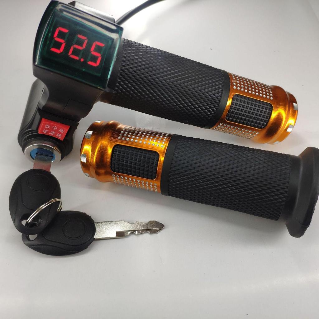 Red Screen Lock & Three-Speed Electric Twist Grip Throttle Handle for E-Vehicles
