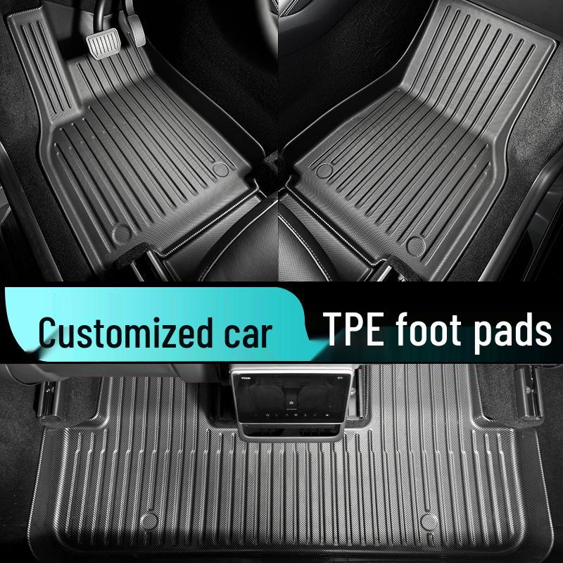 Dedicated Car Carbon Fiber Texture TPV Body Kits with 360 TPE Floor, Trunk, and Backrest Mats