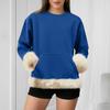 Women's Casual Round Neck Long Sleeve Sweatshirt Solid Color Sweatshirt