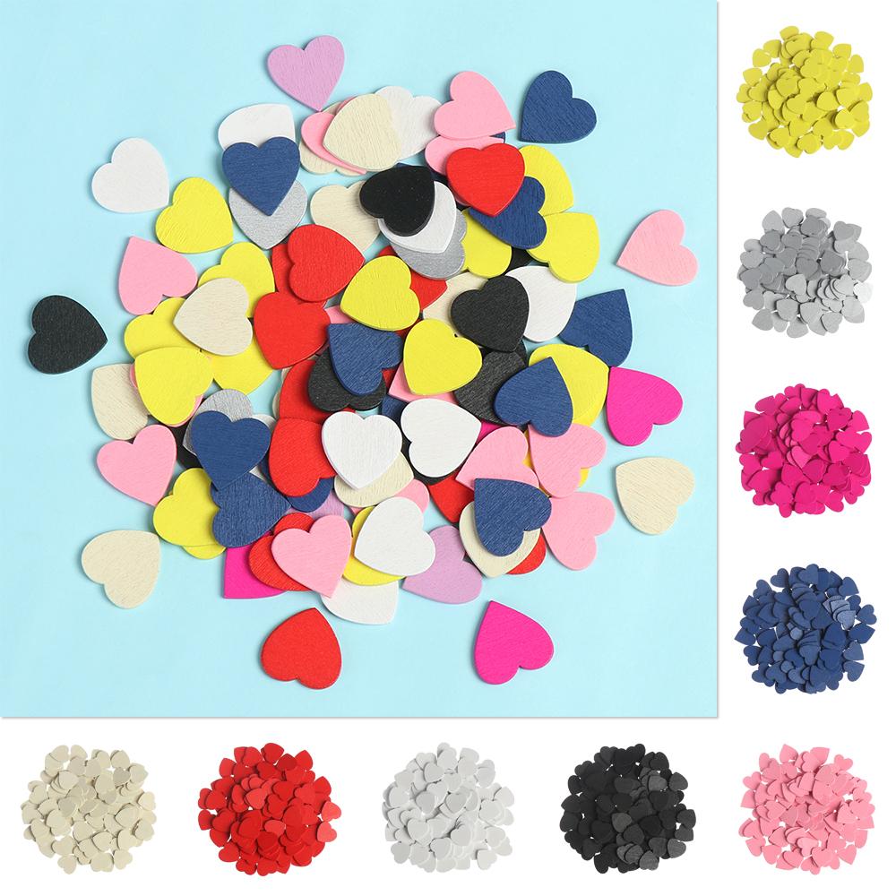 Party Decor DIY Wedding Ornaments Wooden Chips Confetti Slices Wood Crafts Hearts Shaped