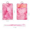 Lanyard Strap Marble Pattern PU Leather ID Cards Wallet Case Neck Lanyard Badge Holder Card Holder