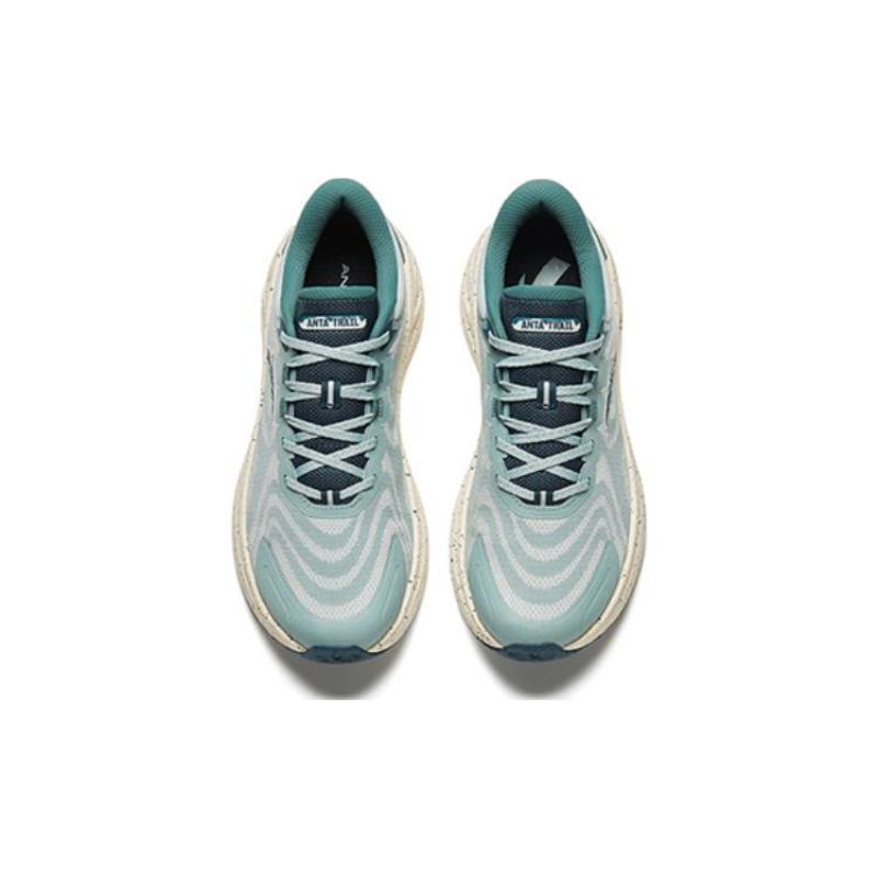 Anta Cushioning Low-Top Running Shoes Men's Asphalt Gray Green Sneakers 112415531-2