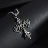 Gothic Vintage Flame Cross Pendant Necklace Harajuku Chain Choker Women's Men's Accessories Jewelry