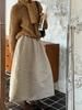 Youge Retro Floral Woolen Mid-Length Skirt with Elastic Waist 860
