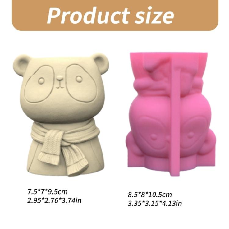 Panda Gypsum Flower Pots Silicone Resin Mold Epoxy Resin Castings Molds Succulent Vase Cement Mold Candle Holder Molds