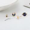 5 Piece Set Fashionable Simple Planet Moon Star Pearl Asymmetric Ear Studs
