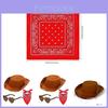 Conjunto de Fantasia Infantil Chapéu de Cowboy Ocidental Óculos Bandana com Tecido de Algodão para Festa Fantasia