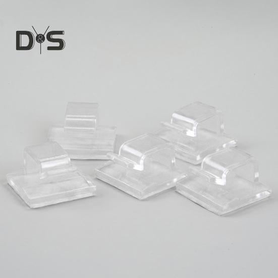 60Pcs Adhesive Cord Organizer Hooks Sticky Wire Holders Mini Size Multipurpose Transparent Cable Management Clips