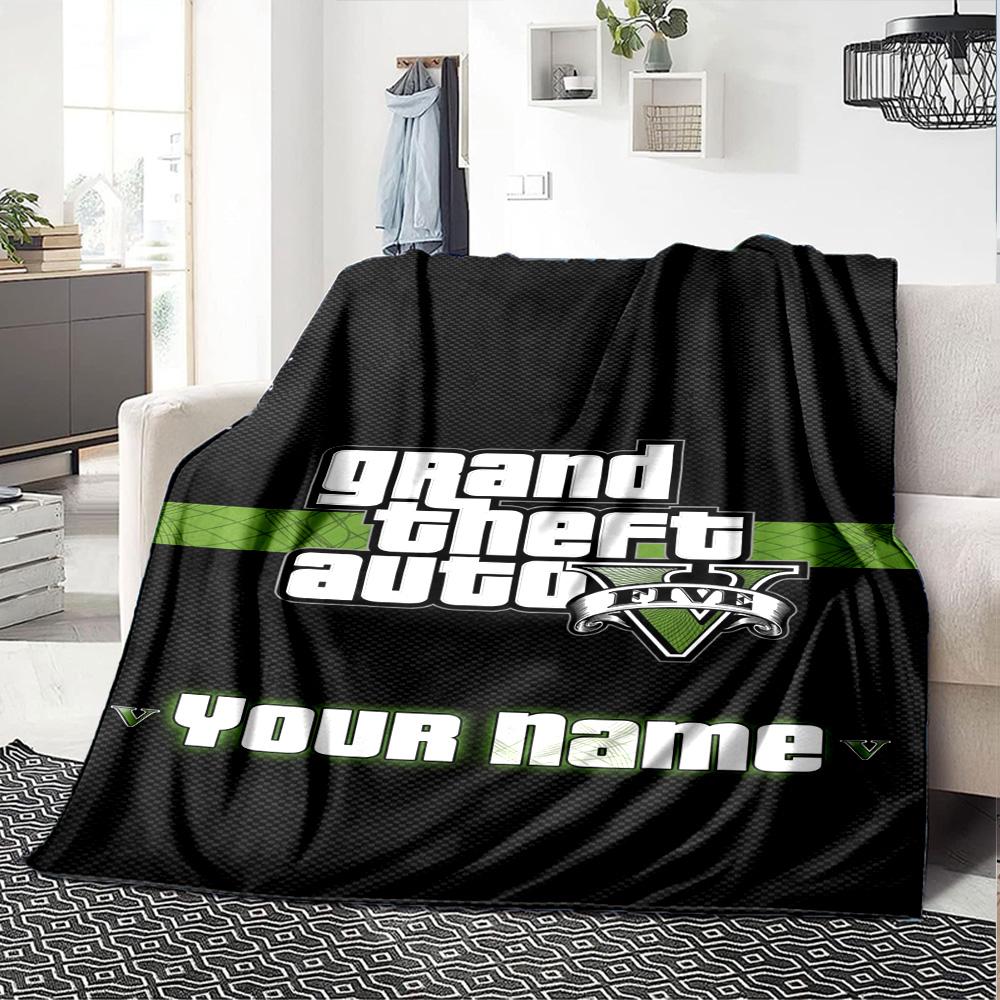 Gta Customize Your Name Blanket Cozy Personalized Blanket Warmthful Decor Throw For Picnics Home Decor Living Room Nap for All Occasions