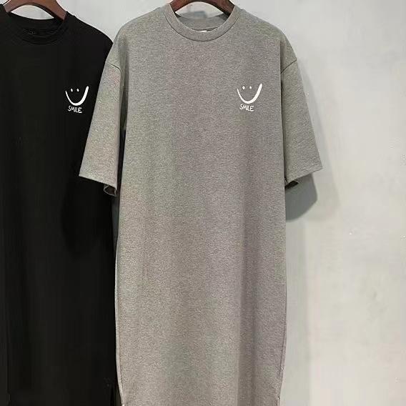 Robe longue à manches courtes et longueur genou pour femme, tenue ample fendue, grande taille, vêtements d'intérieur, été