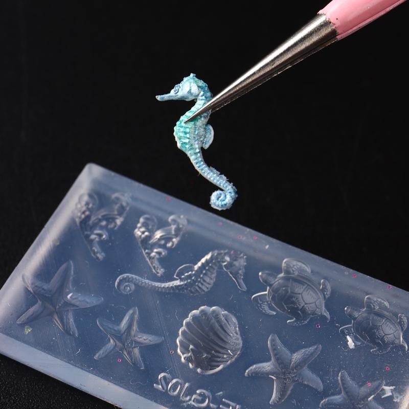 1 Stück Muschel Seestern Qualle Schalentier 3D Silikon Nagelform Sommer Ozean Serie DIY Silikonform Schmetterling Nagelkunstform