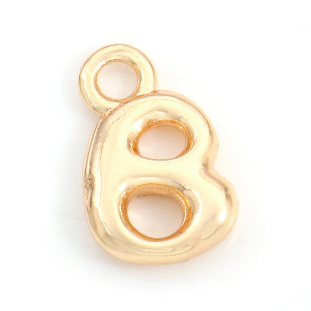 3 Piece Brass Charms 18K Real Gold Plated Capital Alphabet/ Letter Message " A-Z " Pendant Accessories DIY Personalized Jewelry