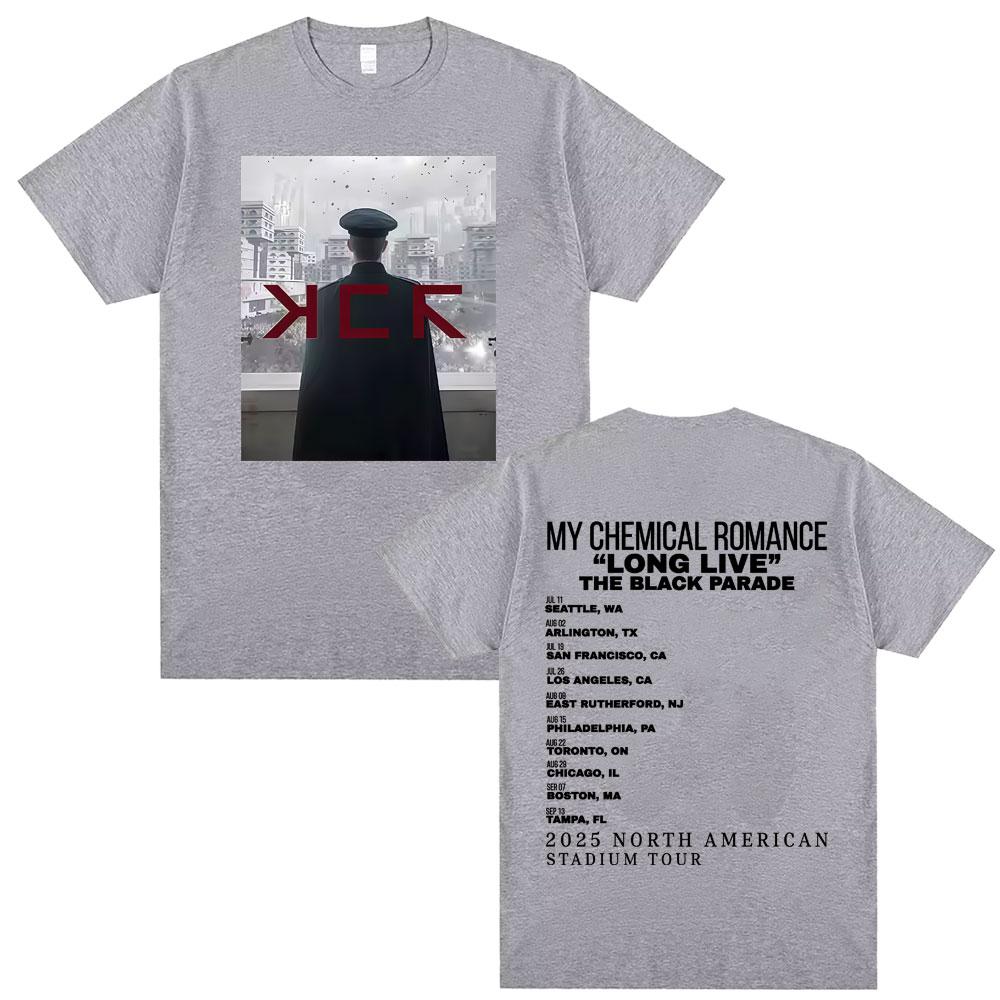 2025 Summer Punk Band Long Live My Chemical Romance Black Parade Tour Tshirt Gothic Emo Super Shortsleeved Cotton