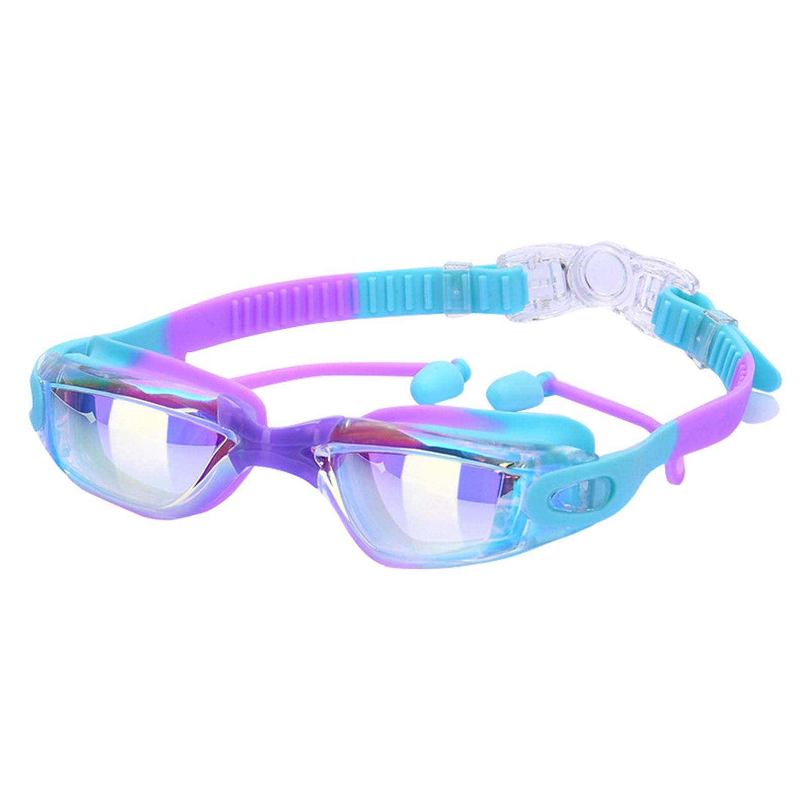

Детские очки для плавания, 2 упаковки, очки для плавания с берушами и зажимом для носа, очки от запотевания и ультрафиолета для детей, подростков в возрасте от 3 до 15 лет One Size фиолетовый