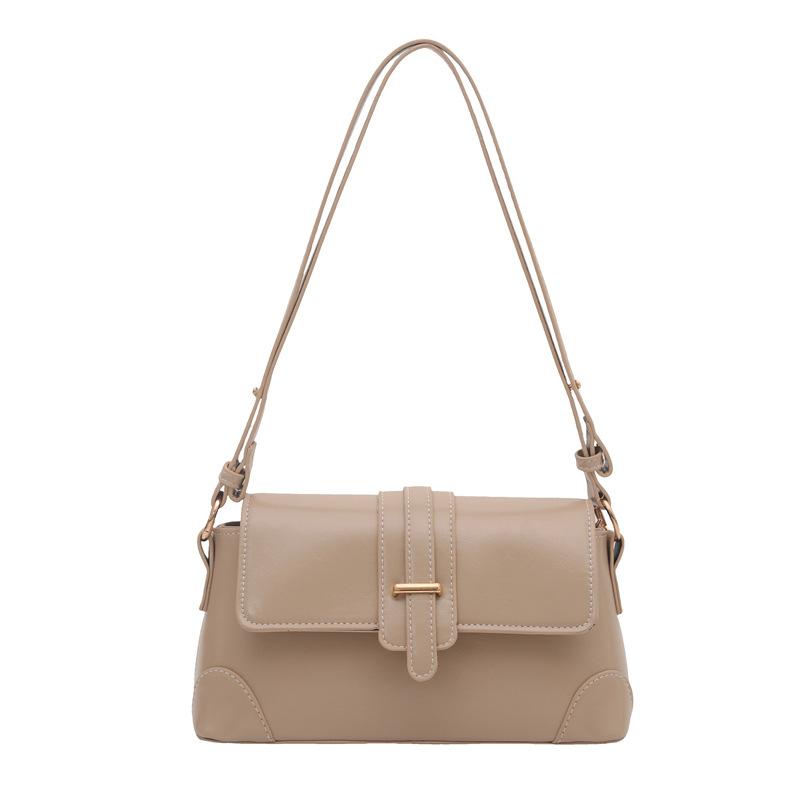 Retro Solid Color Small Bag Versatile Messenger Bag Commuter Simple Shoulder Bag Fashion Design Underarm Bag