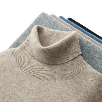 Pull en laine à col montant pour homme, Pull ample en cachemire pour l'automne/l'hiver, Tailles plus disponibles