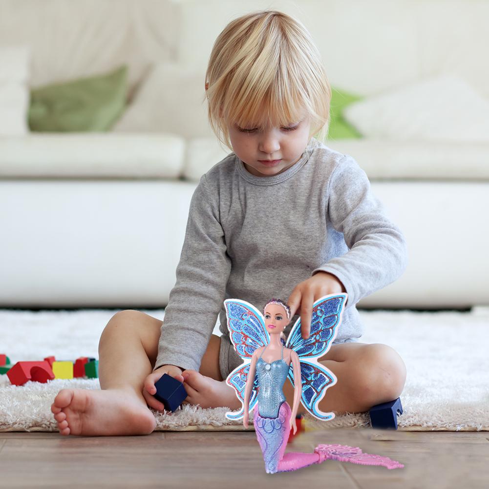 Yüzen Deniz Kızı Bebek Kızlar Sihirli Klasik Deniz Kızı Oyuncak Kelebek Kanatlı