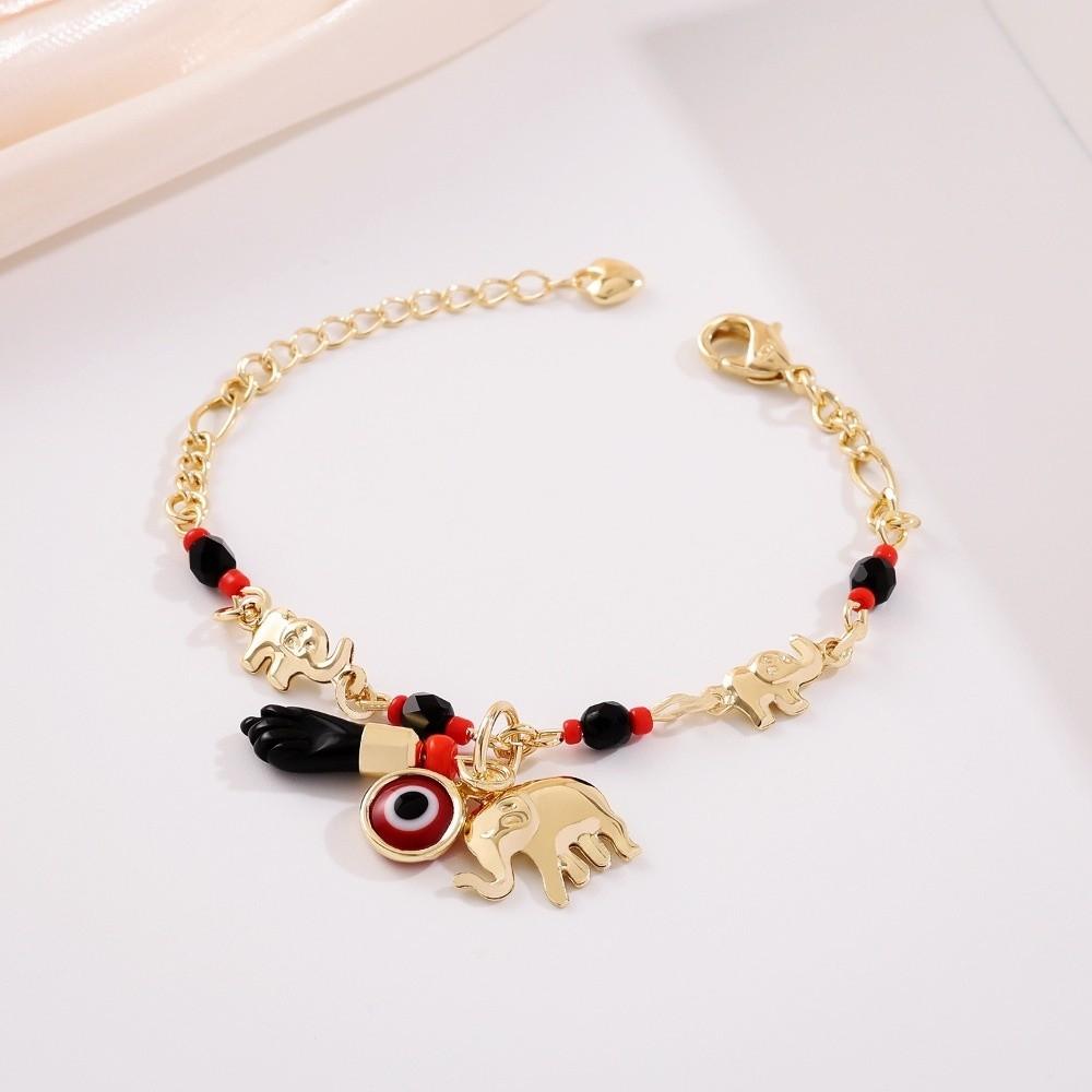 Adjustable Elephant Bracelet Vintage Retro Bracelet Irregular Bohemian Style Bead Bracelet  Gifts