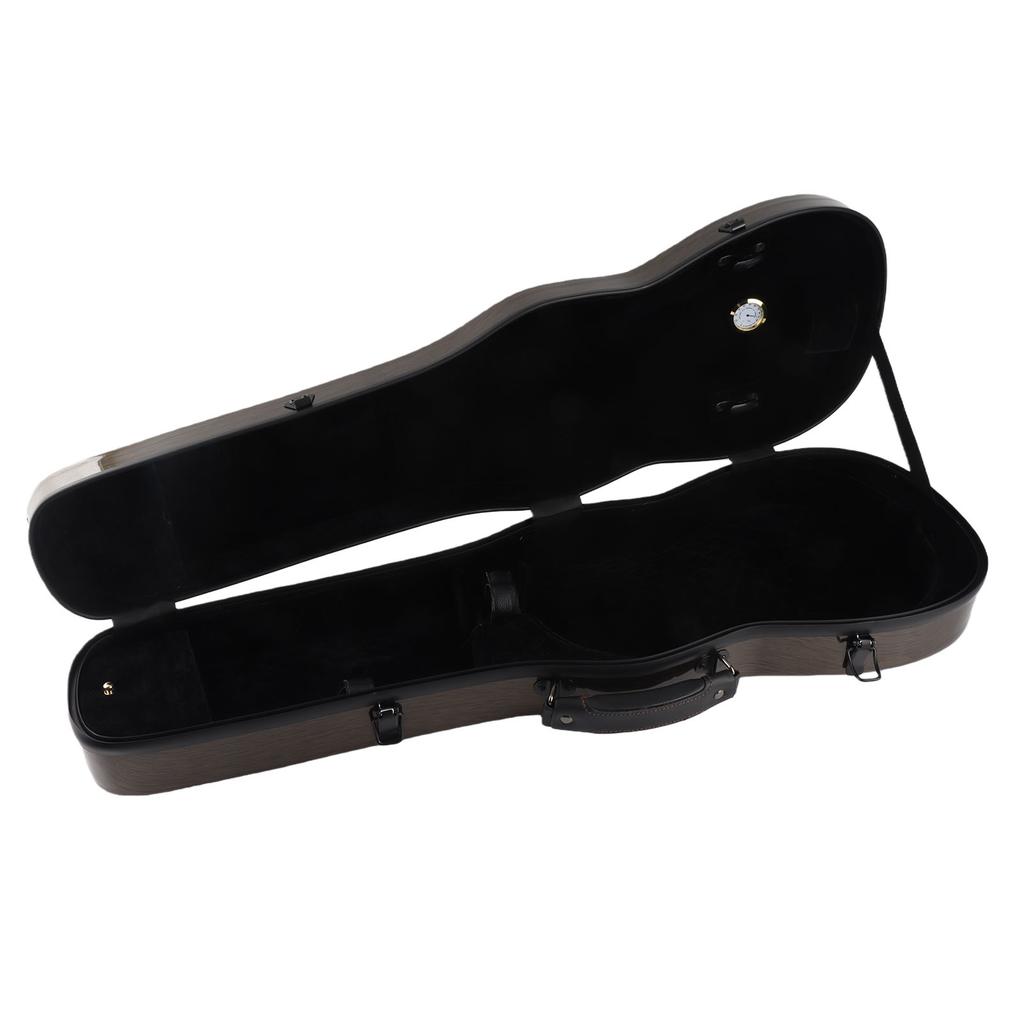 Violin Box Carbon Fiber Lightweight Portable Hard Violin Case Replacement with Hygrometer Straps