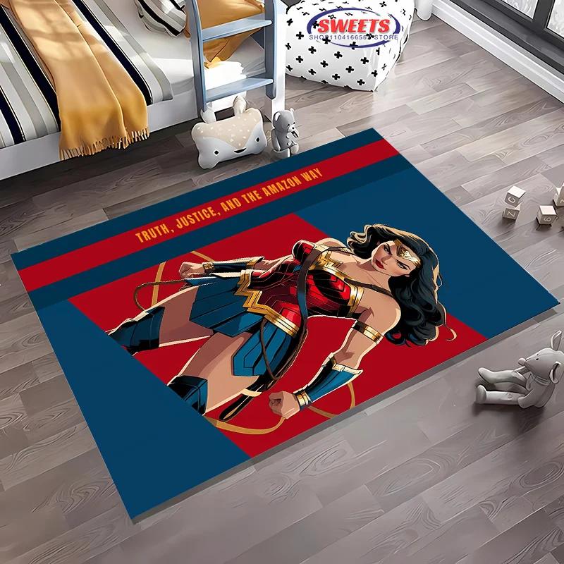 DC Wonder Woman Area Carpet,Living Room Bedroom Children's Room Sofa Mat,Four Seasons Available Doormat Floor Anti-slip Rug,Gift