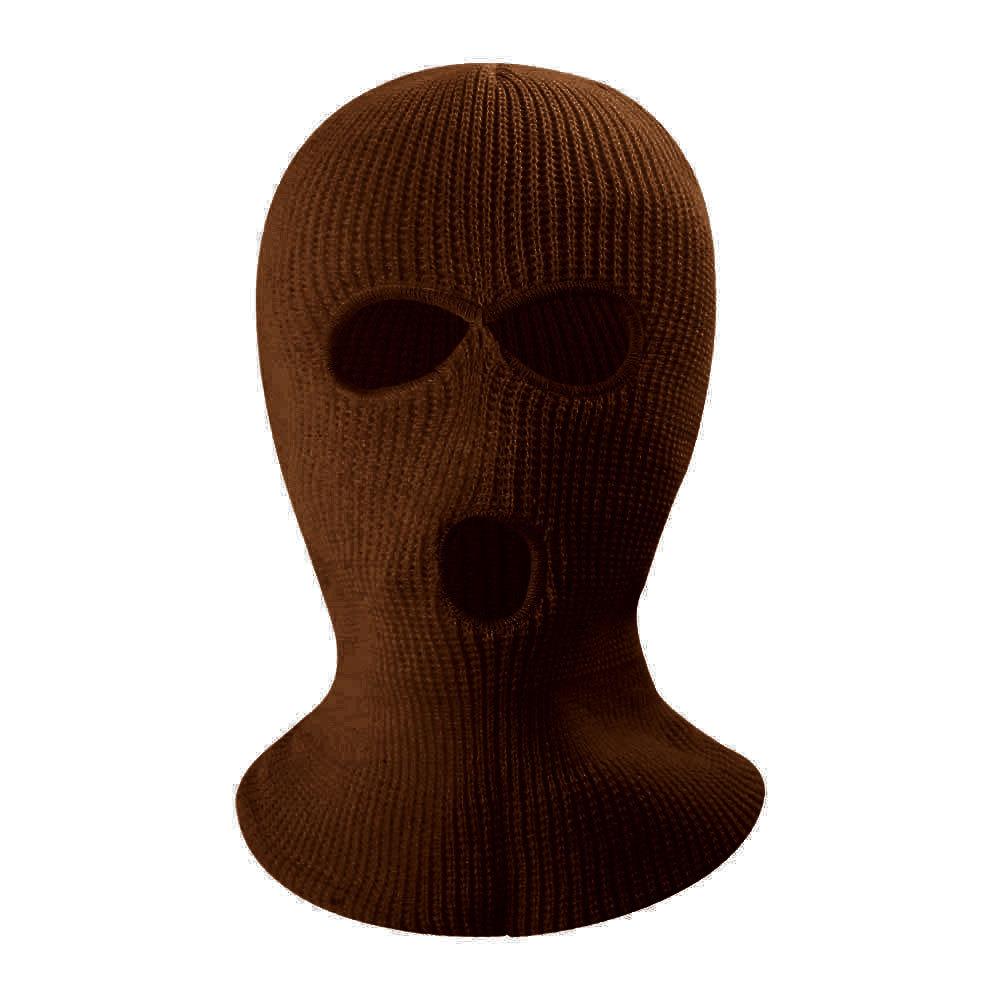 Winter Warm 3-hole Ear protection Embroidery White Knitted Full Face Mask Cover Cap Ski Mask Balaclava Pack for Men
