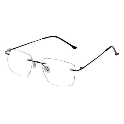 RSINC Rimless Frame/Eyeglass/Spectacle For Men & Women Non Foldable N1 (857117 50-18-138, Black Black) 857117 50-18-138, Black Black