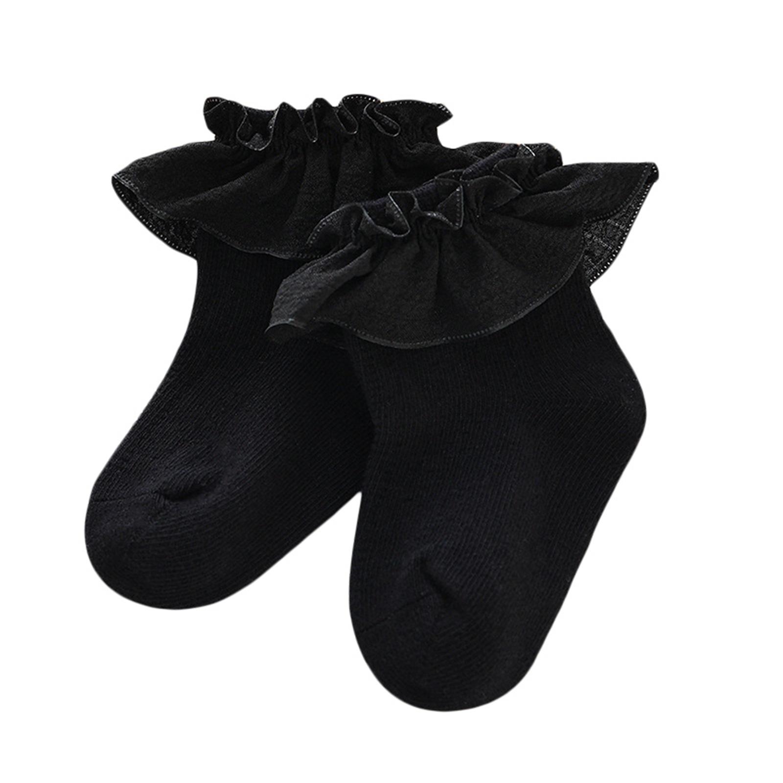 

EWODOS Детские белые носки до щиколотки для девочки, милые носки для платья с оборками, дышащие носки для ходьбы на осень, аксессуары для детской одежды L