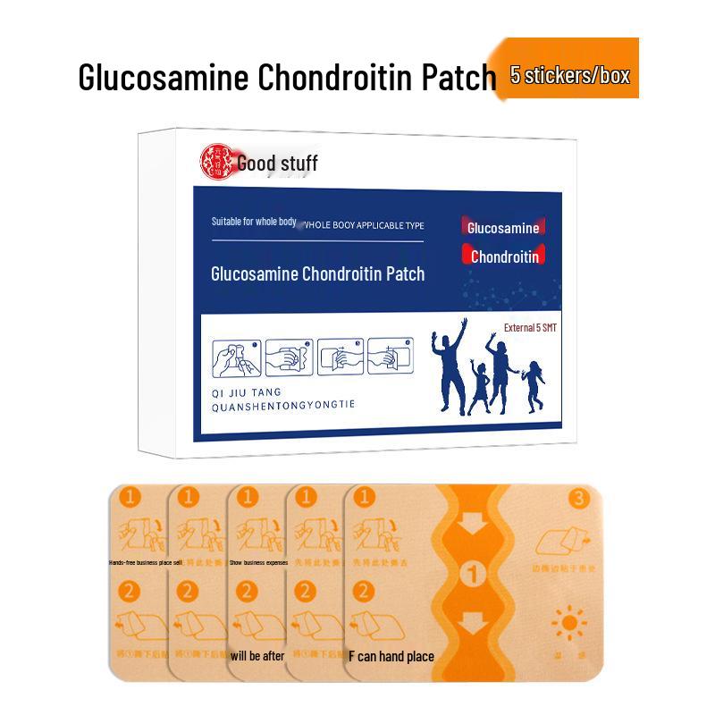 Vitality Goodies Plastry z tkaniny elastycznej z glukozaminą i chondroityną do wsparcia szyi, kolan, kręgosłupa lędźwiowego i kości.